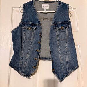 Jessica Simpson Blue Denim Vest with Button Accents